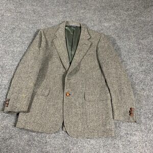 VTG Cricketeer Blazer Mens 40 Gray Wool Sports Coat‎ Houndstooth USA Wedding